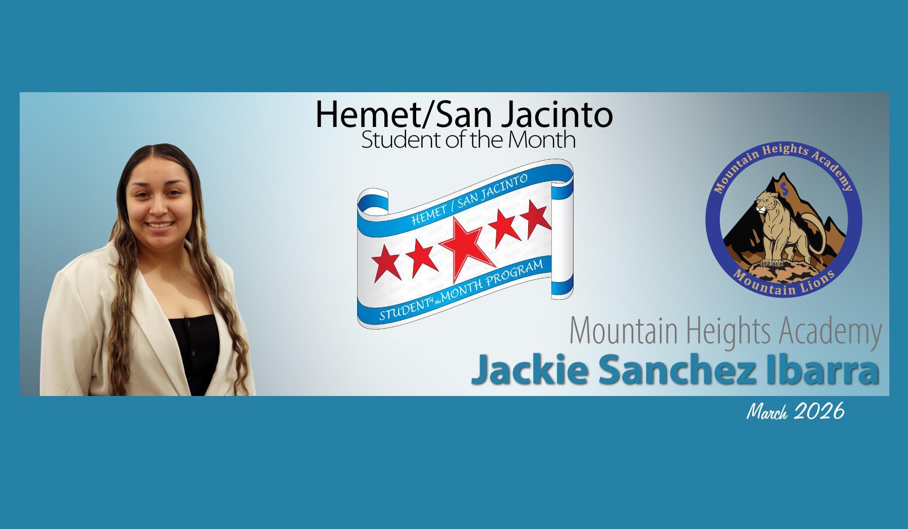 Student of the Month Jackie Sanchez Ibarra
