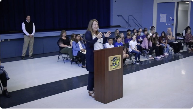 Superintendent speaks at Students of the Month