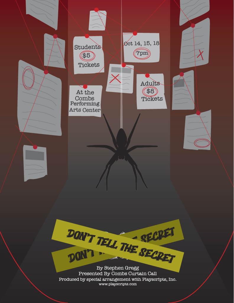 Clue board with red background connecting notes with clues.
