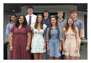a group of nine students