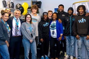 Woodland Hills staff, students, and Heyward House members pose