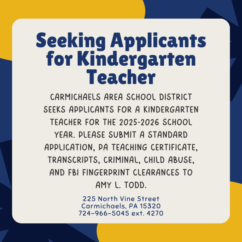 Seeking Applicants for Kindergarten Teacher! Thumbnail Image