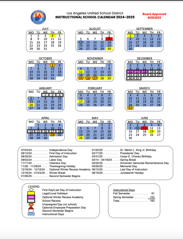 Calendar 2025 To 2026 Lausd District 2 Hazel Wooden