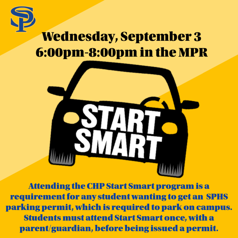 Start Smart - CHP Safe Driving Program - September 3rd, 6:00pm-8:00pm in the MPR