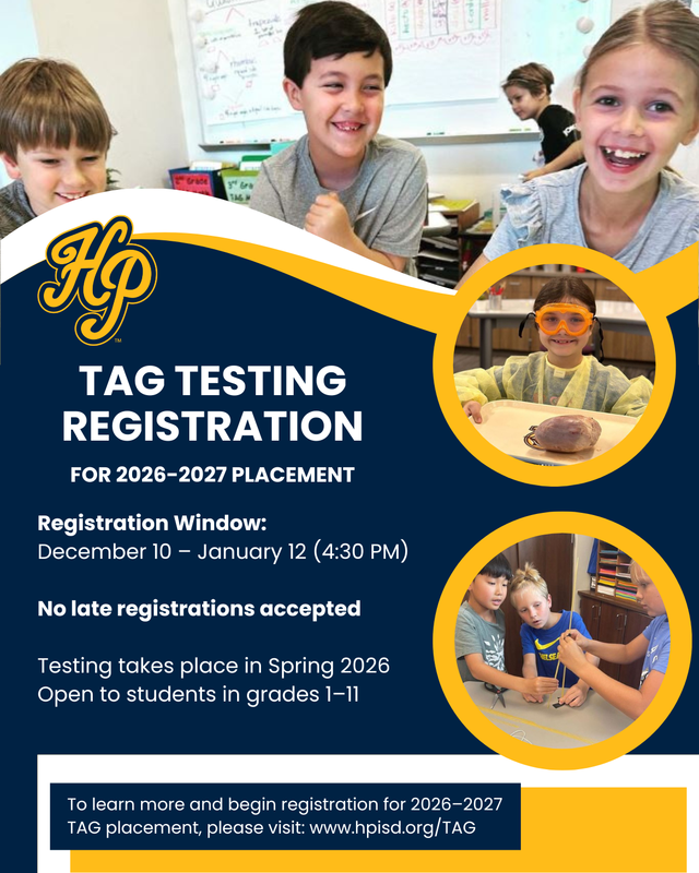 TAG Testing Registration Now Open