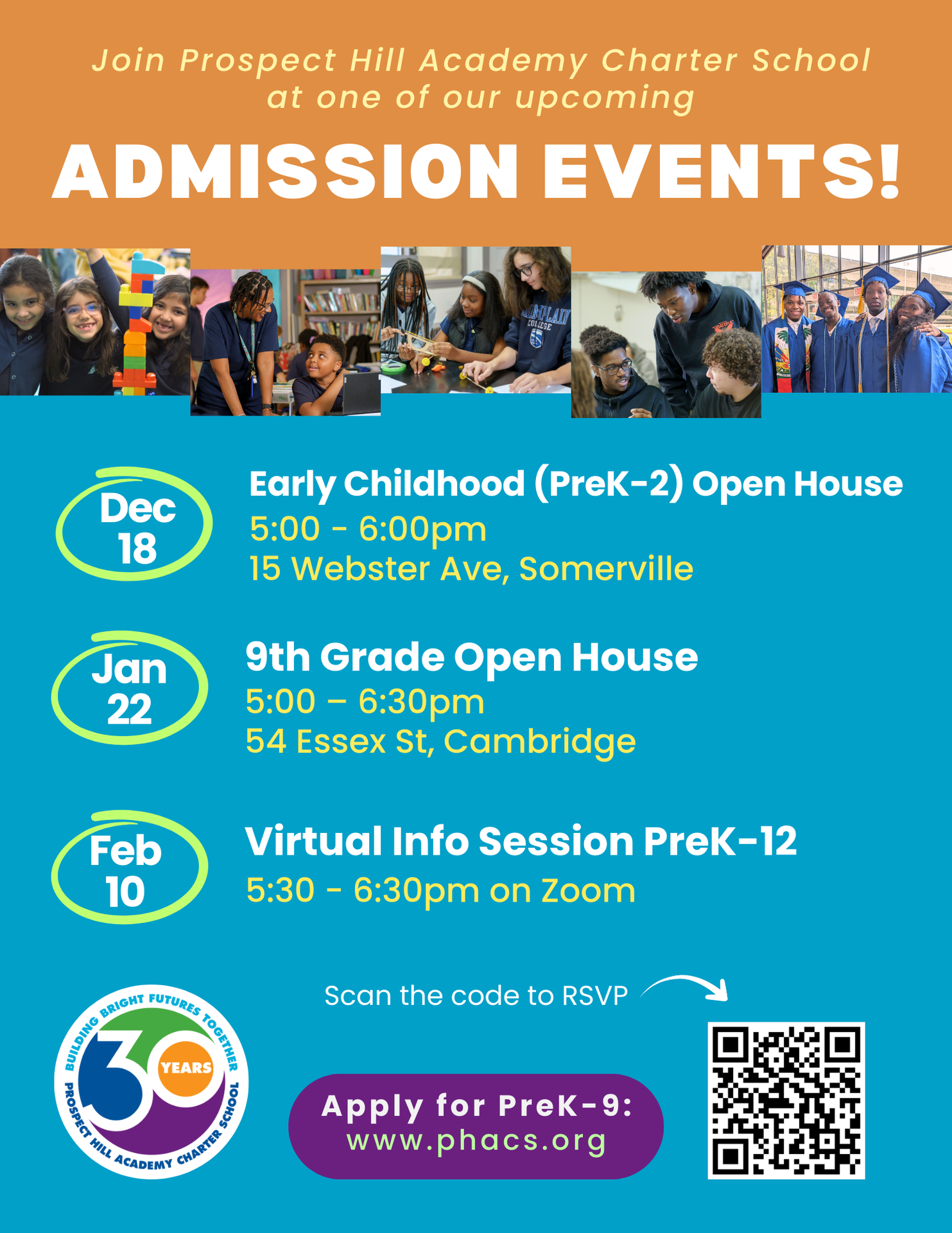 PHA Admission Events flyer English