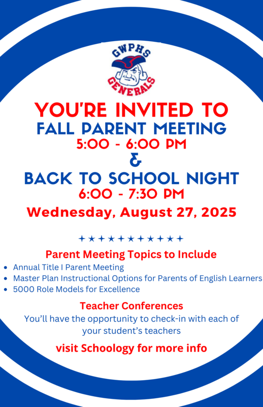 Fall 25 Back to School Night flyer