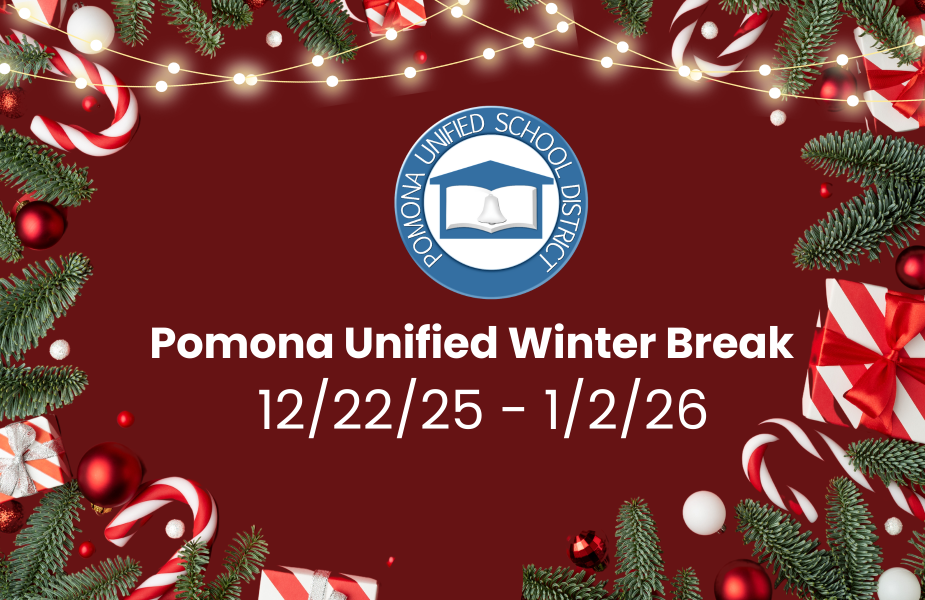PUSD Winter break web banner for homepage