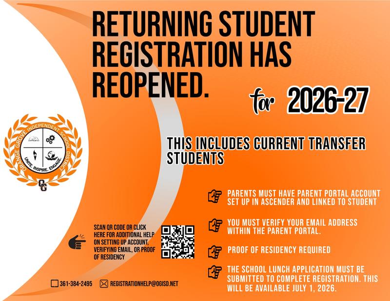Returning Student Registration HAS REOPENED for 2026-2027 SY Featured Photo