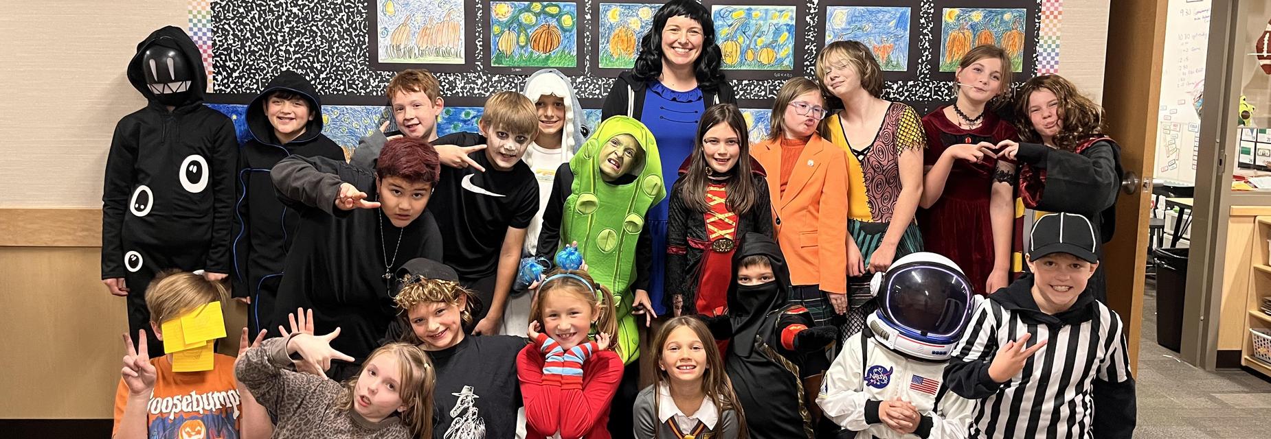 Mrs. Mischke's class ready to trick or treat!