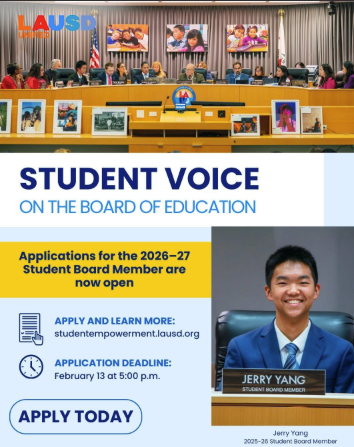 Student Voice on the Board of Education ~ APPLY NOW!