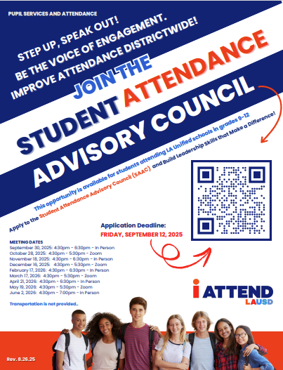 Encourage your students to join Student Attendance Advisory Council