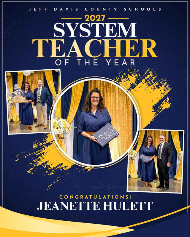 2027 JDCSS System Teacher of the Year Jeanette Hulett