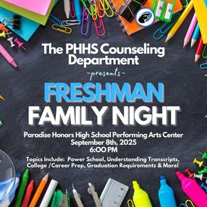 flyer of freshman family night