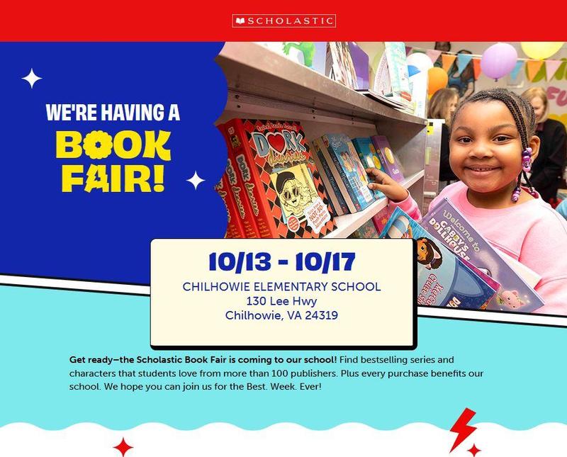 flyer with dates for the CES book fair