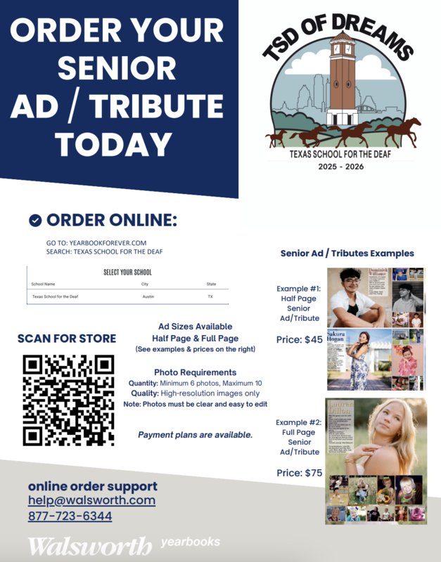 Order Your 2025–2026 TSD Yearbook & Senior Tributes
