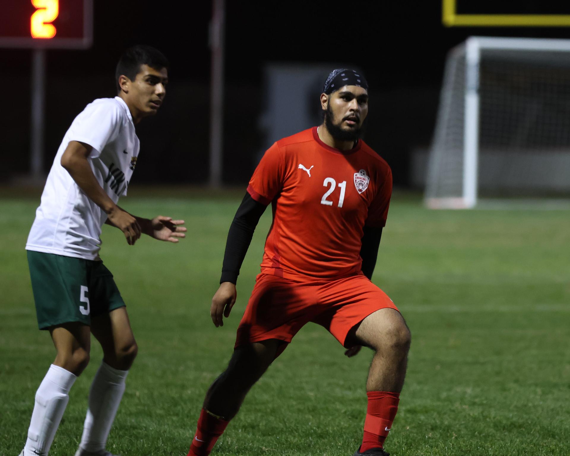 Varsity boys play soccer against Kingsburg