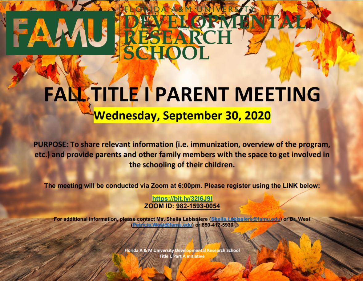 Fall Title I Parent Meeting