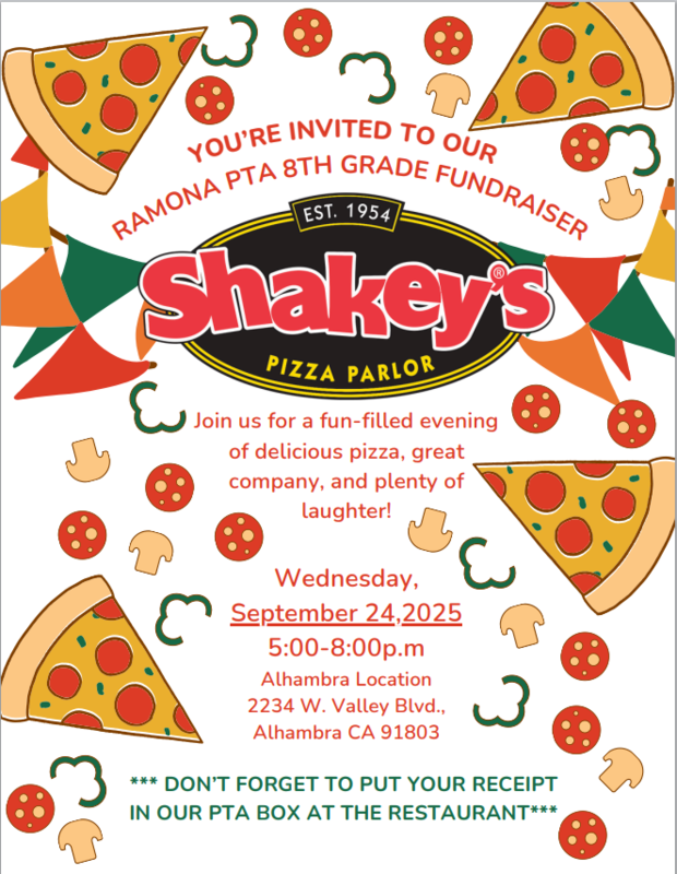 Ramona PTA 8th Grade Fundraiser