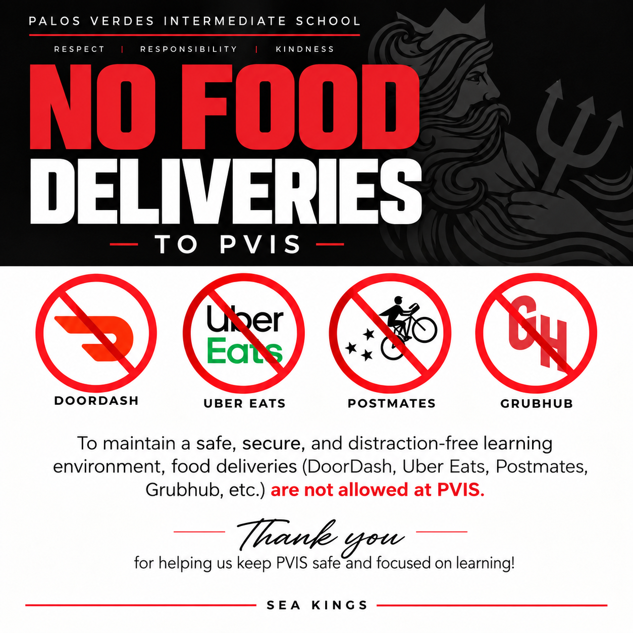 No food deliveries