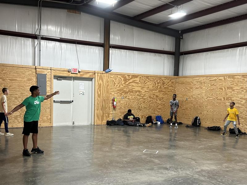 throwing frisbee