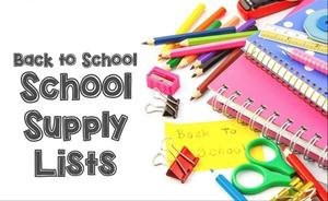Schools Supply List with school supplies
