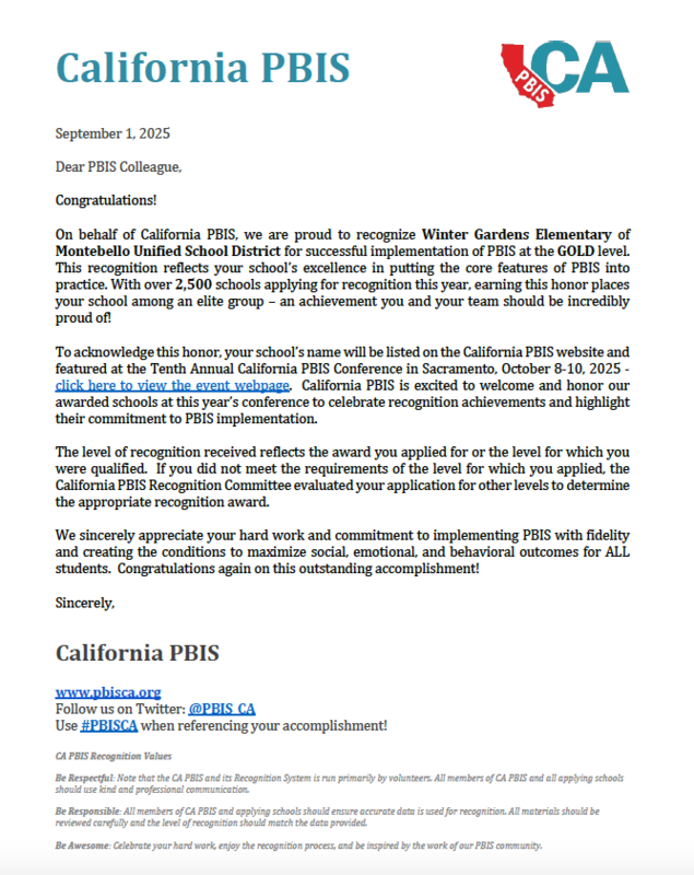 PBIS Gold Level