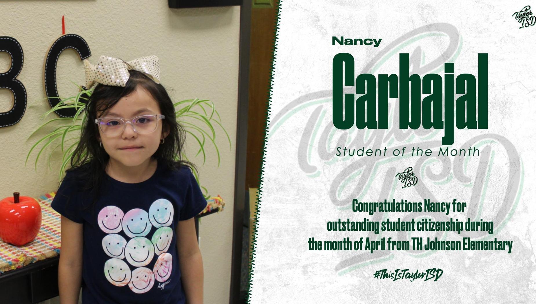 student of the month Nancy Carbajal