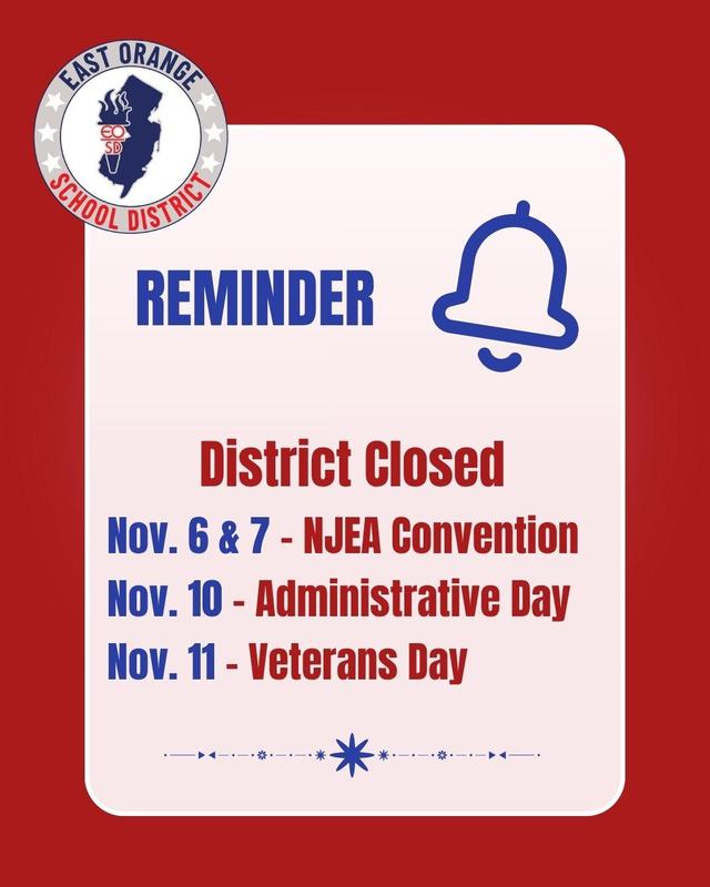 District Closed Nov. 6, 7, 10, & 11