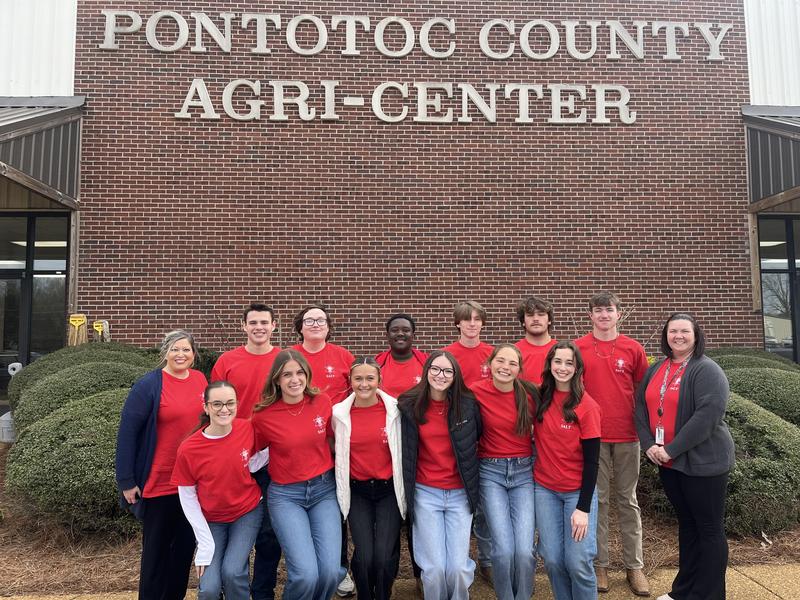 Student Council group picture in front of the AgriCenter