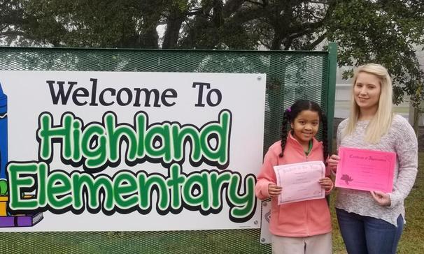 Congratulations to Mrs Randi Reed ( Highland Teacher of the year ), and to janna Semien ( Highland 4th grader of the year).