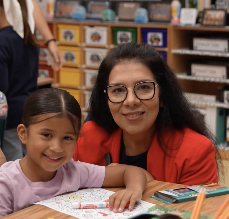 Mcgee Elementary student and principal