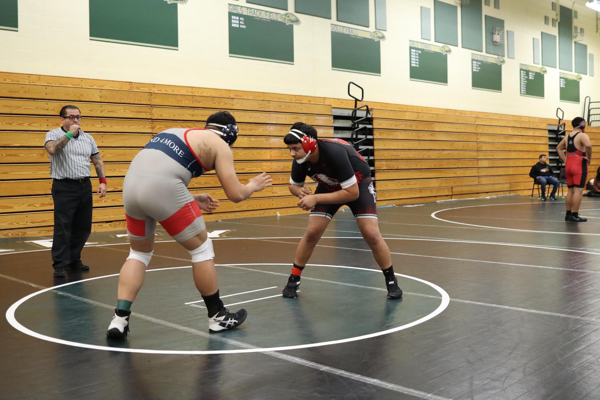 wrestlers in action at the Hawks invitational