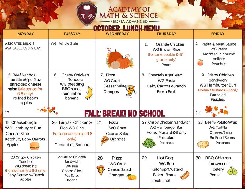 October Lunch Menu Featured Photo