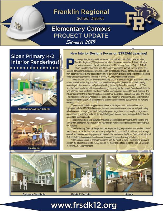 Elementary Campus Project's construction and rennovation e-newletter
