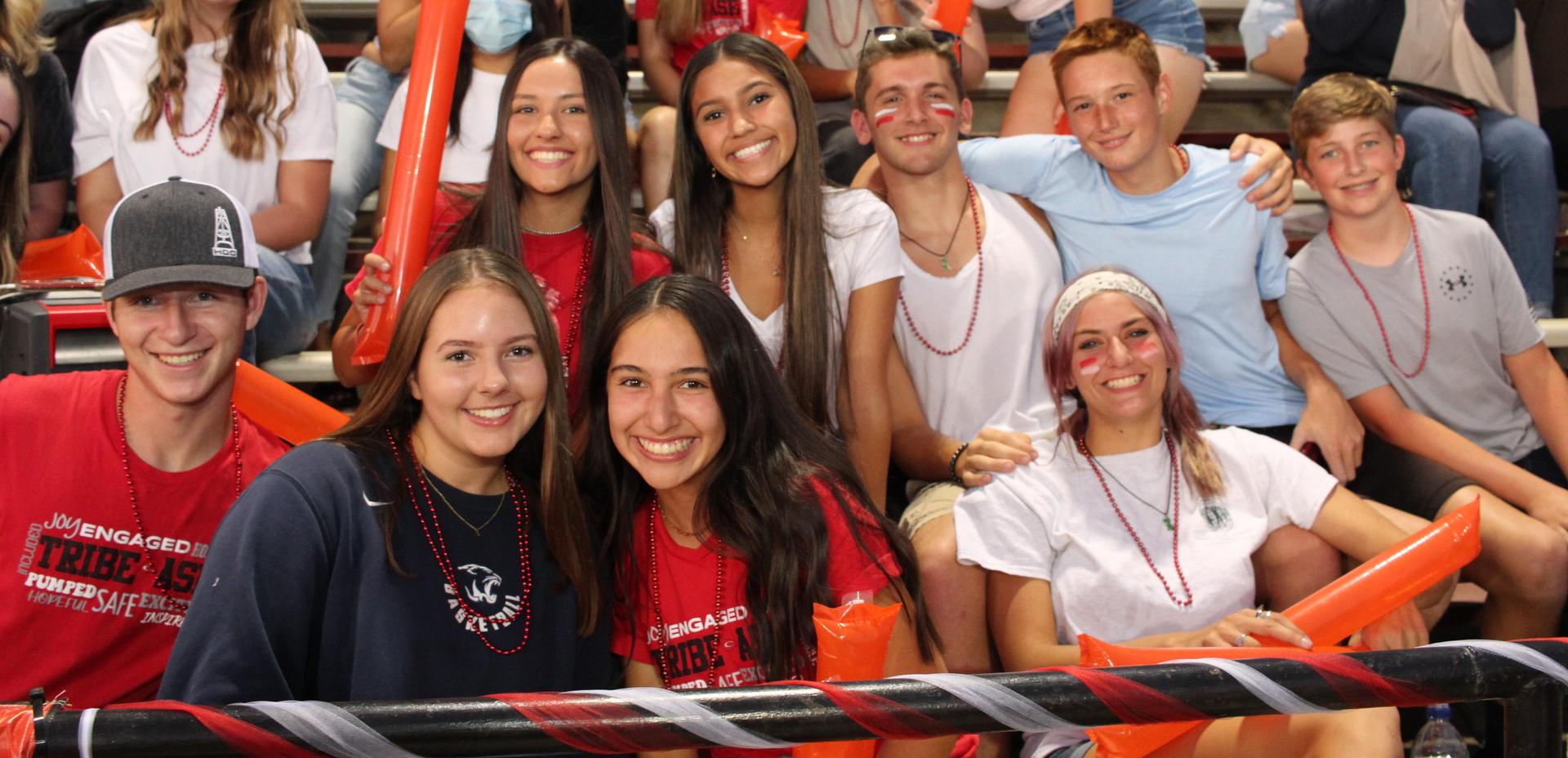 Students enjoying the football game against hoover