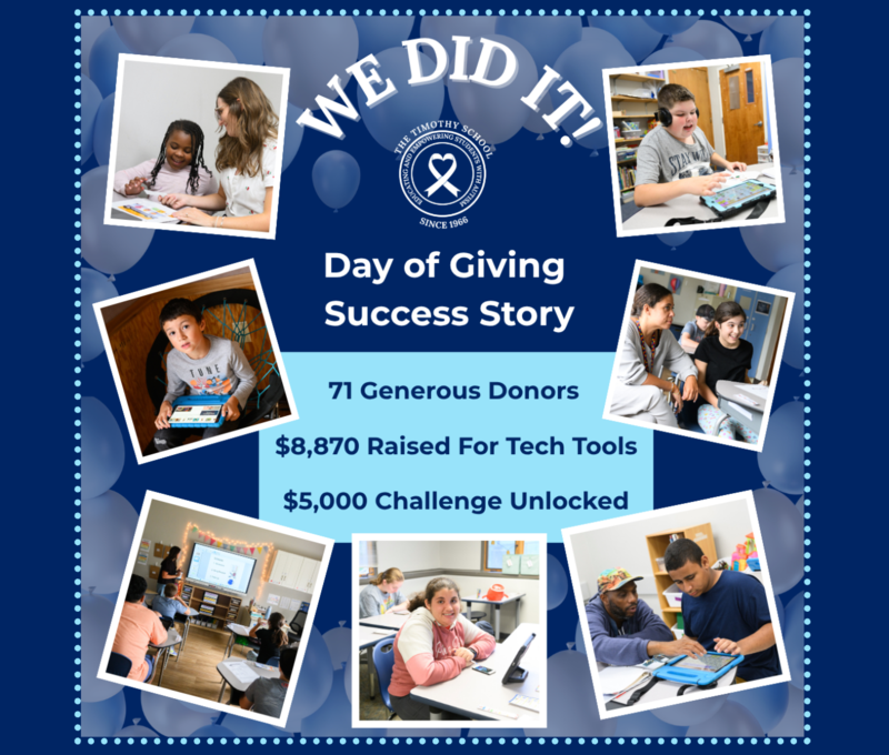 graphic celebrating The Timothy School's 2025 Day of Giving