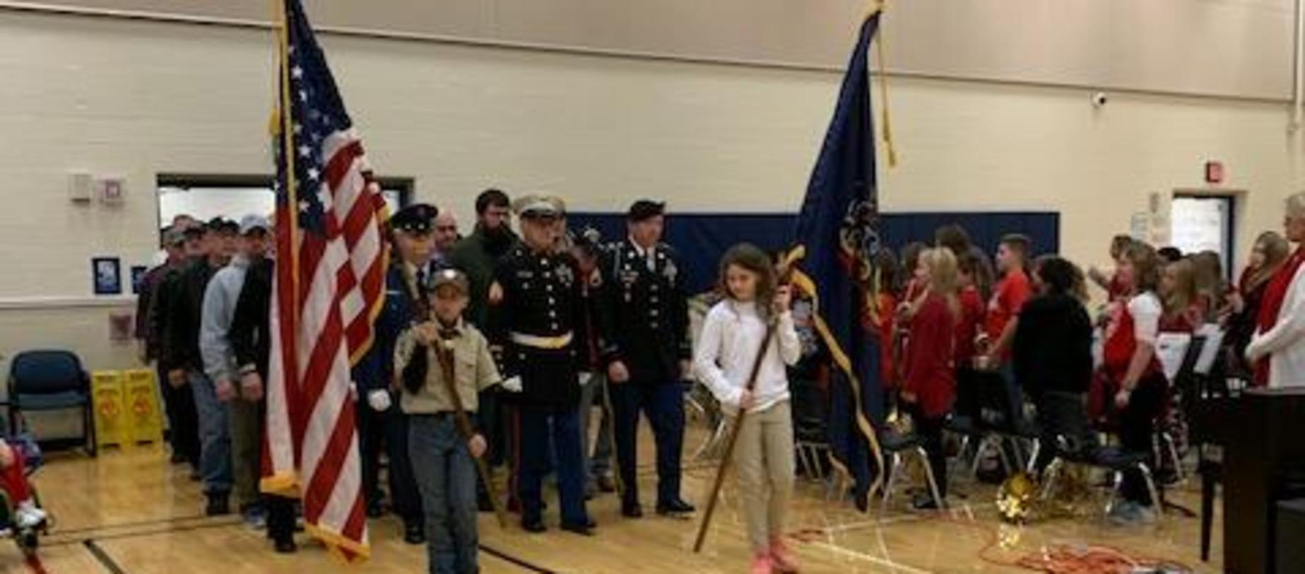 Veterans entering gym
