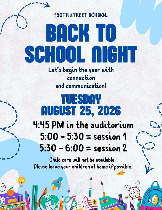 Back to School Night on 8/25/26 at 4:45 pm