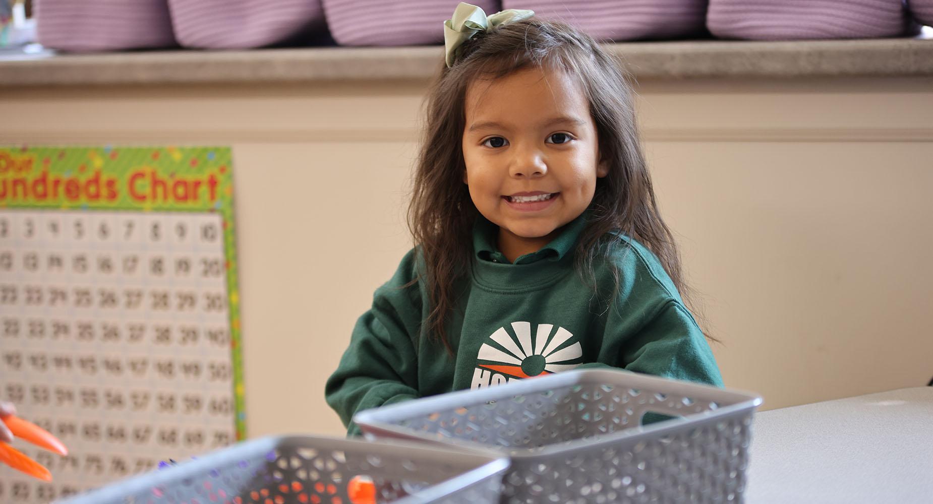 HSA St. Paul student playing in the classroom