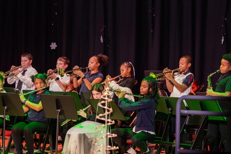 Edgewood band members perform