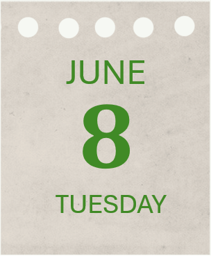 picture of date June 8 Tuesday