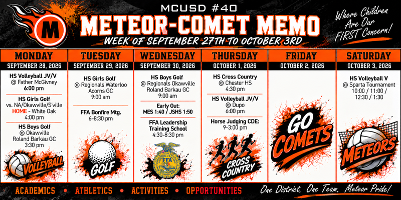 Weekly Memo for September 27-October 3 Featured Photo