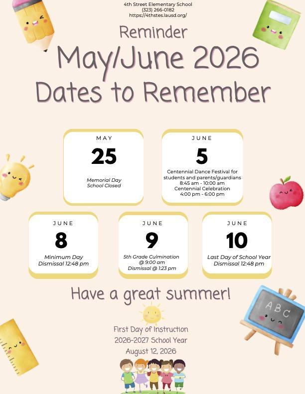 Dates to Remember