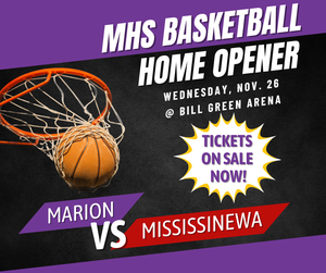 promo graphic - Marion vs. Mississinewa basketball tickets on sale