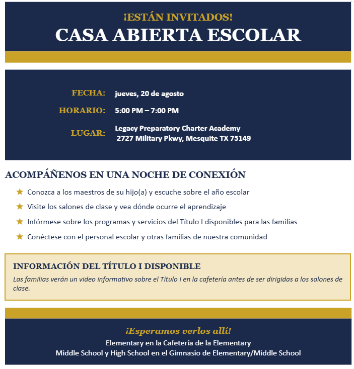 Open House 2026 Spanish