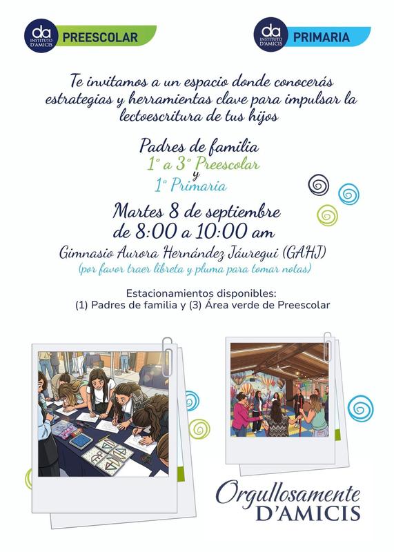 Taller de Lectoescritura para Padres de Familia de 1° a 3° Preescolar y 1° Primaria Featured Photo