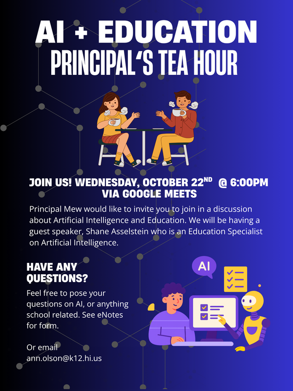 PRINCIPAL’S TEA HOUR ON AI AND OTHER ISSUES Featured Photo
