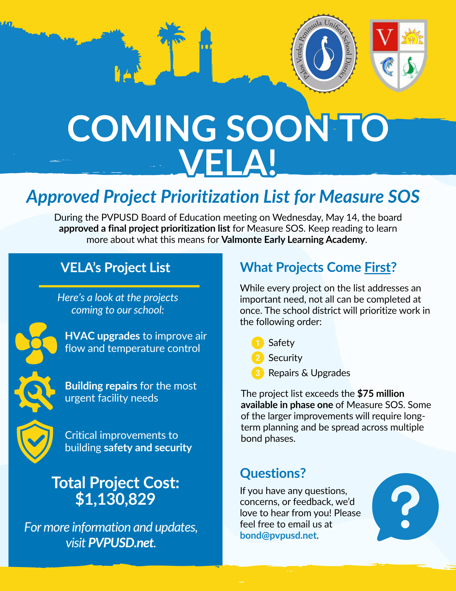 Coming Soon - Approved Project Prioritization List for Measure SOS