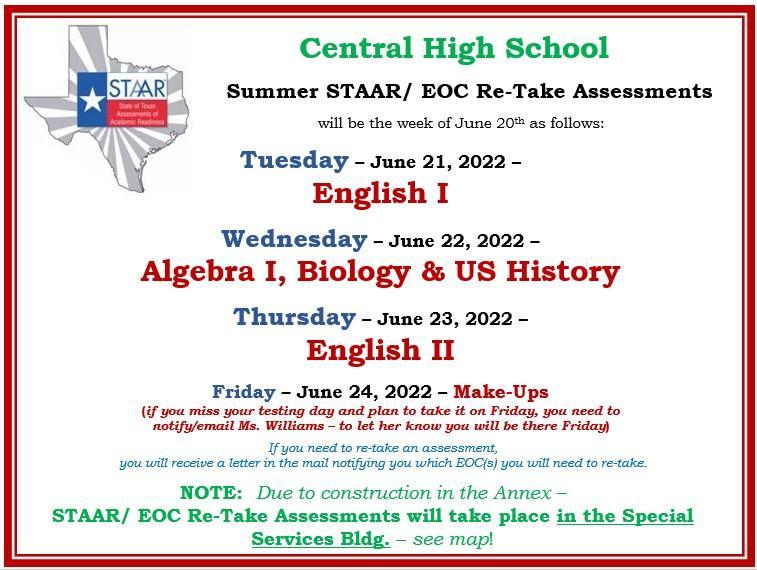 Testing Schedule
